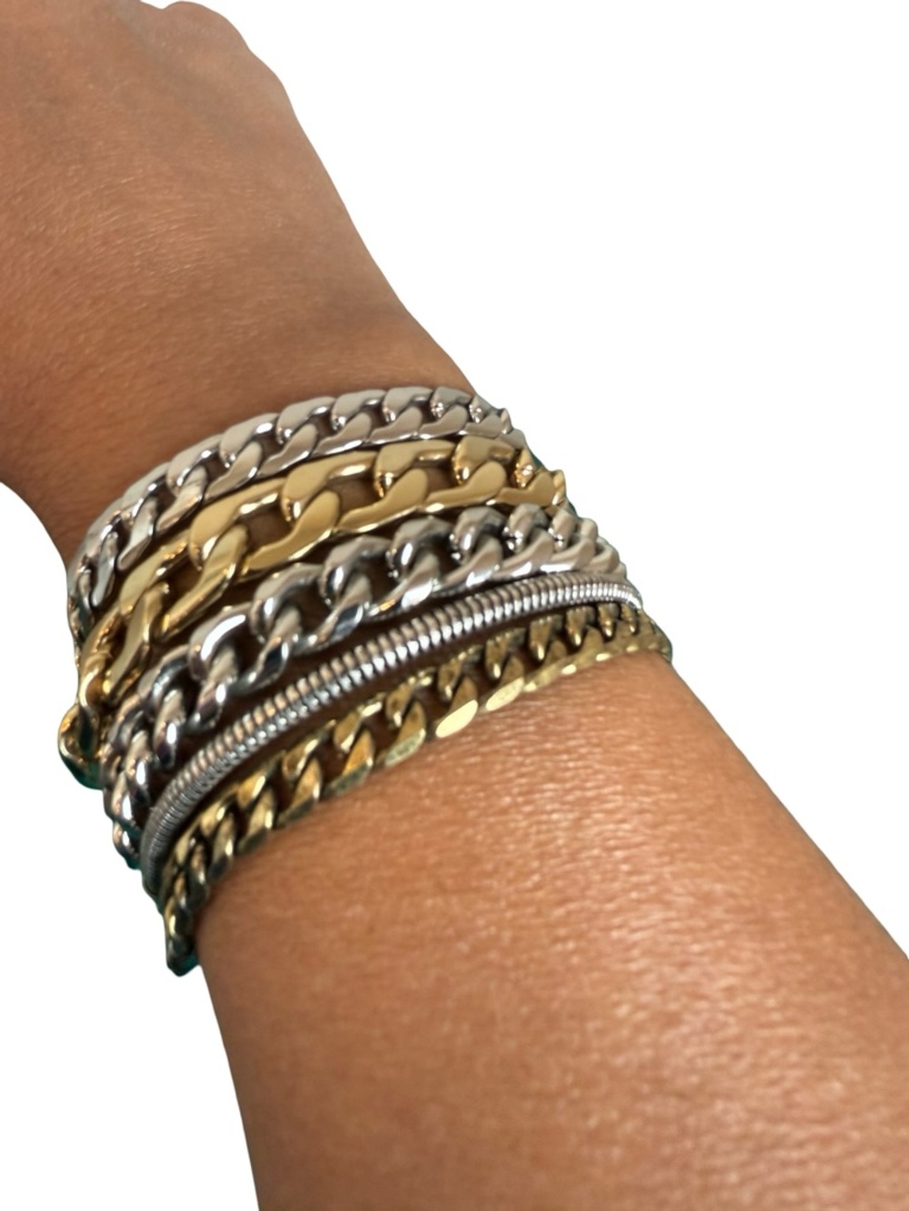 Jenny Bird Multi Chain Bracelet Gold Silver Layered Link Statement Adjustable